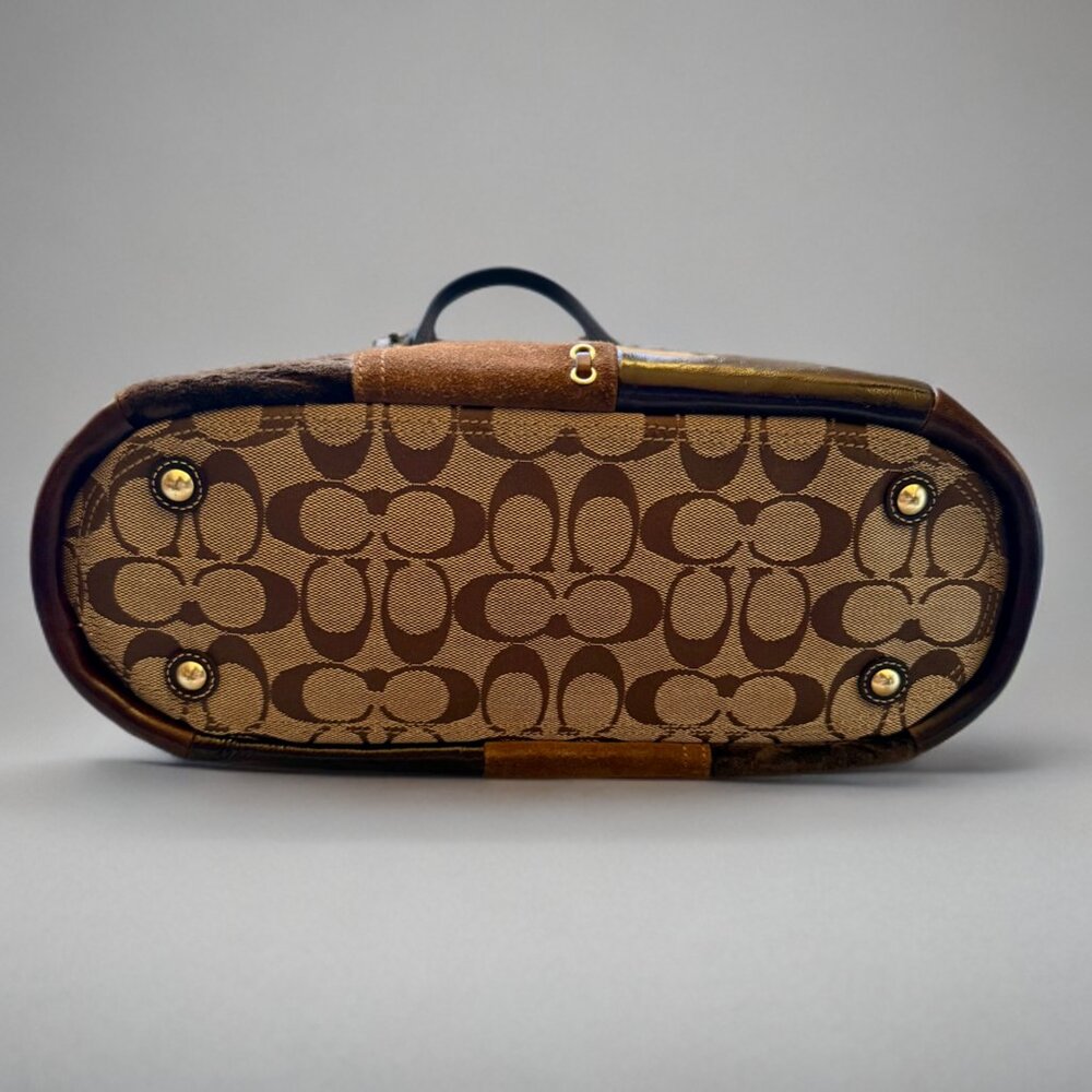 Coach Brown Multicolor Patchwork Shoulder Bag Tot… - image 3